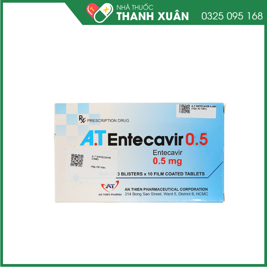 A.T Entecavir 0.5mg điều trị viêm gan B mạn tính